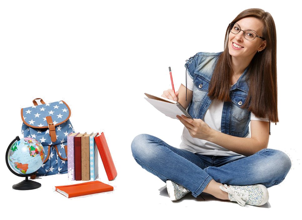 Lehrerin beim Bestellen von Büchern